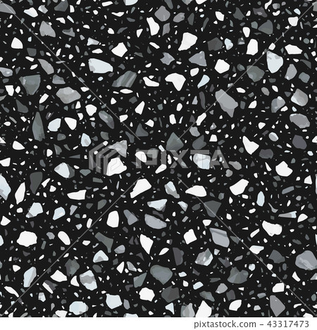 Terrazzo flooring vector seamless pattern in dark colors 43317473