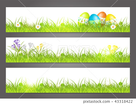 three banners with easter motive 43318422