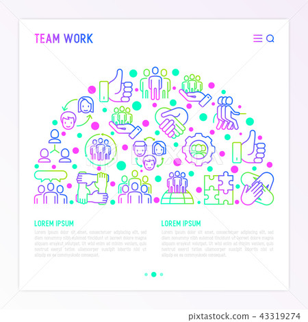Teamwork concept in half circle Teamwork concept in half circle 43319274