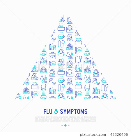 Flu and symptoms concept in triangle 43320496