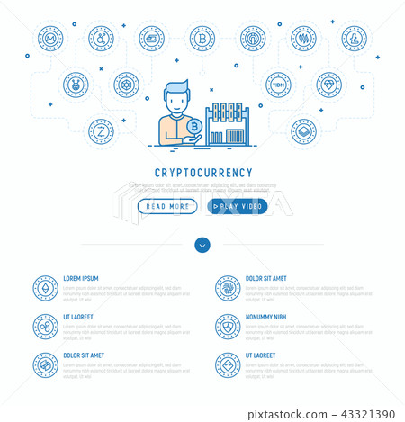 Cryptocurrency concept: man with mining farm 43321390