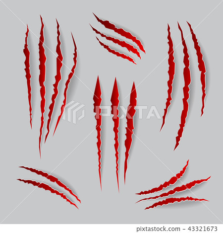 Vector cat claws marks set 43321673