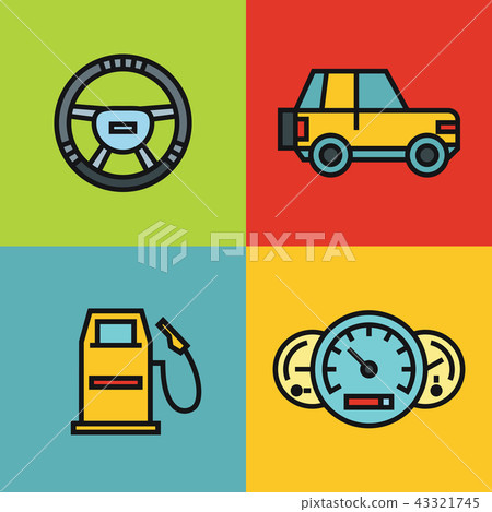 Road tourist color icons 43321745