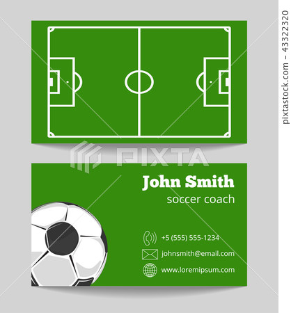 Soccer green field business card template Soccer green field business card template 43322320