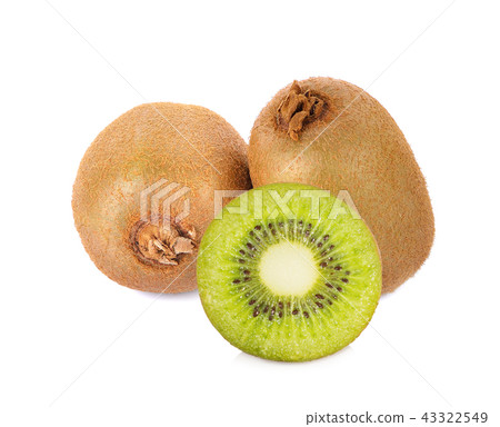 Kiwi fruit isolated on white background, macro 43322549