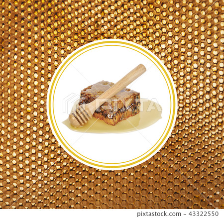 Background texture  of a section of  honeycomb 43322550