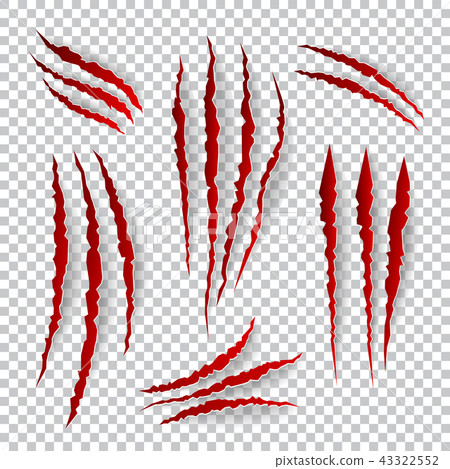Realistic claw scratches. Vector set on plaid background Realistic claw scratches. Vector set on plaid background 43322552