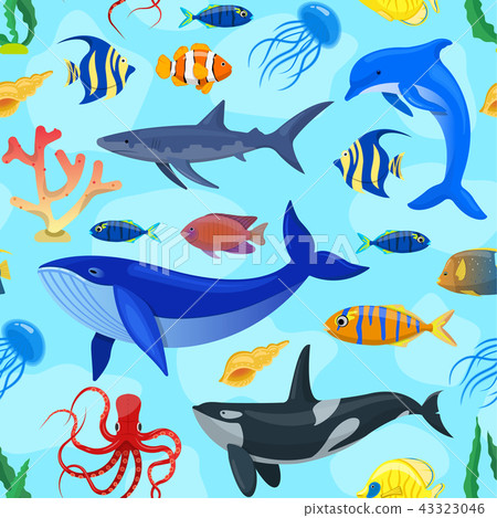 pattern with ocean animals 43323046