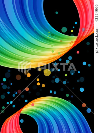 Colorful abstract element on black background Colorful abstract element on black background 43324966