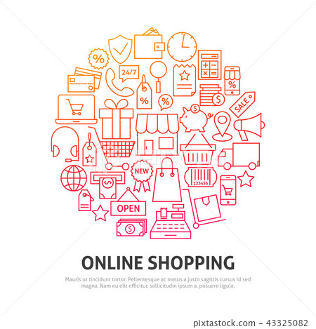 Online Shopping Circle Concept 43325082