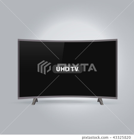 Curved smart LED UHD TV series isolated on gray - Stock Illustration ...