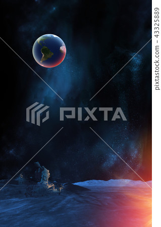 Celestial digital art, earth plant from moon Celestial digital art, earth plant from moon 43325889