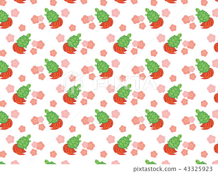 烏龜和梅花圖案 43325923