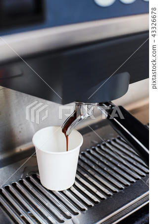 Large coffee machine in the street coffee shop 43326678