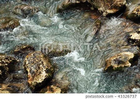 Cascade of a mountain river. Background. 43326737