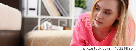 young beautiful blond woman lie on the floor read book young beautiful blond woman lie on the floor read book 43326989