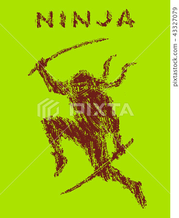 Ninja with sword preparing to attack. Vector Ninja with sword preparing to attack. Vector 43327079