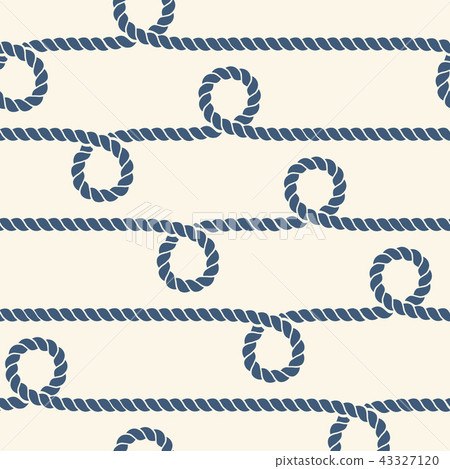Marine folded ropes seamless pattern 43327120