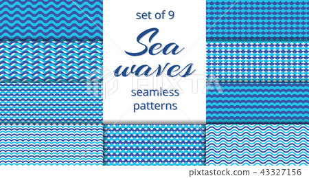 Blue sea waves patterns collection Blue sea waves patterns collection 43327156