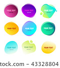 Abstract round shapes for your text. Gradient vivid colors effect. Duotone style circles. Logo 43328804
