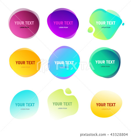 Abstract round shapes for your text. Gradient vivid colors effect. Duotone style circles. Logo 43328804