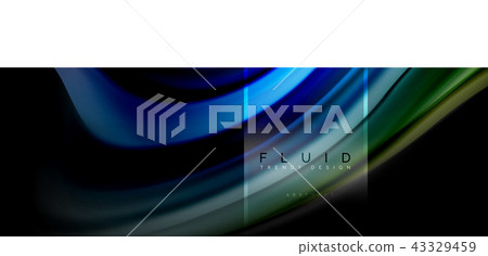 Fluid colors abstract background colorful poster, twisted liquid design on black, colorful marble or 43329459
