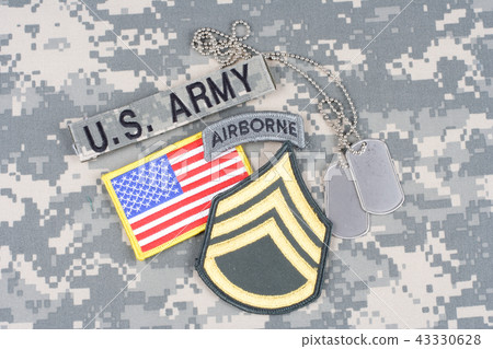 US ARMY Staff Sergeant rank patch, airborne tab 43330628
