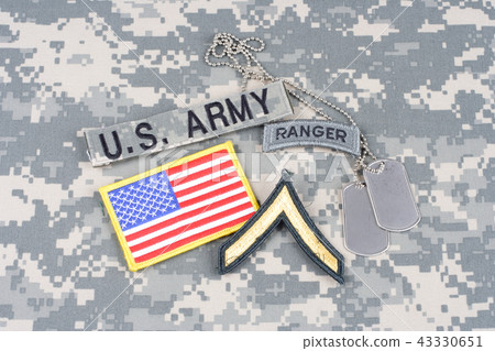 US ARMY Private rank patch, ranger tab, flag patch US ARMY Private rank patch, ranger tab, flag patch 43330651