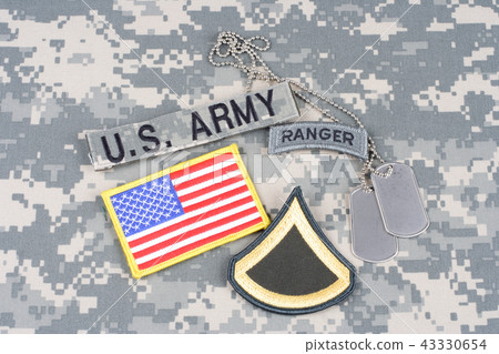 US ARMY Private First Class rank patch, ranger tab US ARMY Private First Class rank patch, ranger tab 43330654