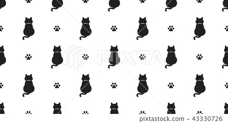 Cat seamless pattern vector kitten Cat paw scarf Cat seamless pattern vector kitten Cat paw scarf 43330726