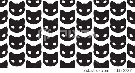 Cat seamless pattern vector kitten paw isolated 43330727