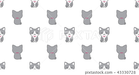 Cat seamless pattern vector calico kitten doodle Cat seamless pattern vector calico kitten doodle 43330728