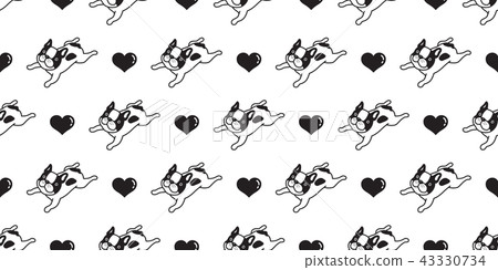 Dog seamless pattern french bulldog vector heart Dog seamless pattern french bulldog vector heart 43330734