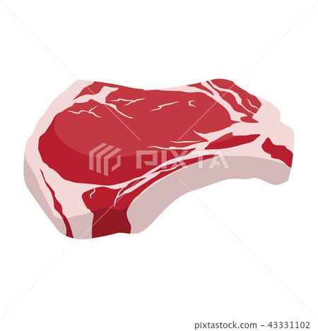 Raw fresh meat marble beef steak vector isolated on white. Fresh meat icon 43331102