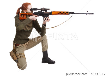 girl sniper with SVD sniper rifle girl sniper with SVD sniper rifle 43331117