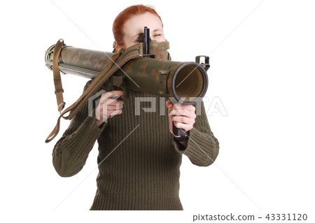 girl mercenary with RPG rocket launcher 43331120