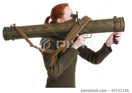 girl mercenary with RPG rocket launcher girl mercenary with RPG rocket launcher 43331126
