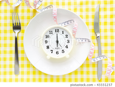 Clock meal time tableware health management 43331237