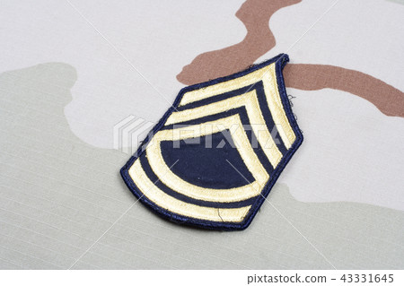 US ARMY Sergeant First Class rank patch on uniform US ARMY Sergeant First Class rank patch on uniform 43331645