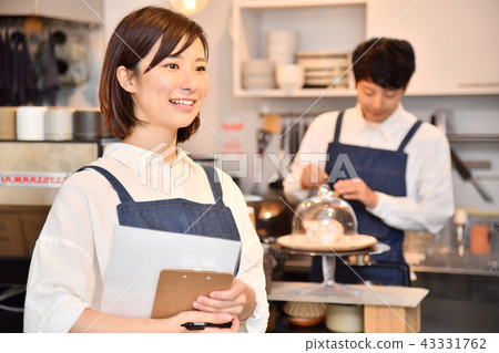 Cafe female clerk Cafe female clerk 43331762