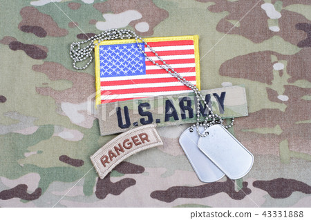 US ARMY ranger tab, flag patch, with dog tag US ARMY ranger tab, flag patch, with dog tag 43331888