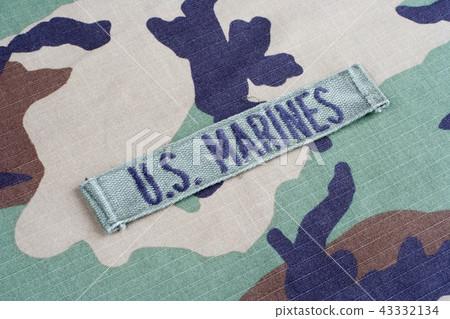 US MARINES branch tape on woodland uniform 43332134