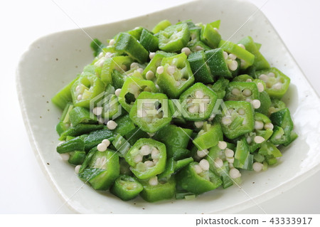 Okra with small chopsticks Okra with small chopsticks 43333917
