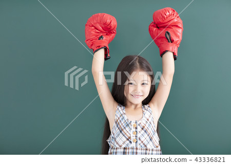 little girl with boxing gloves little girl with boxing gloves 43336821