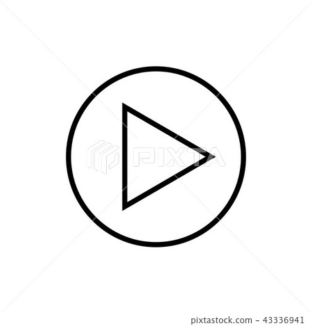 Play outline icon vector multimedia button sign - Stock Illustration ...