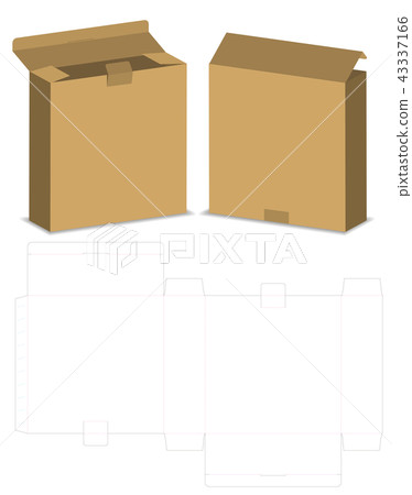 Box packaging die cut template design. 3d mock-up Box packaging die cut template design. 3d mock-up 43337166