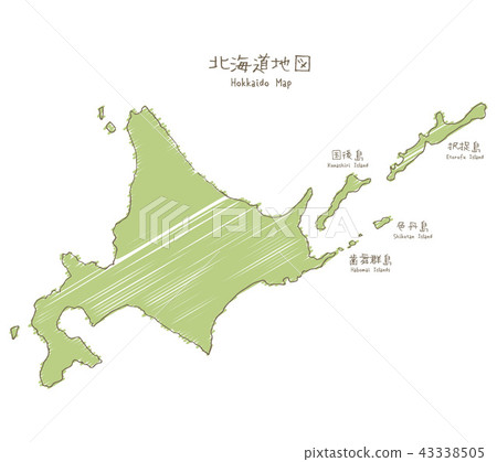 手寫的北海道地圖例證 手寫的北海道地圖例證 43338505