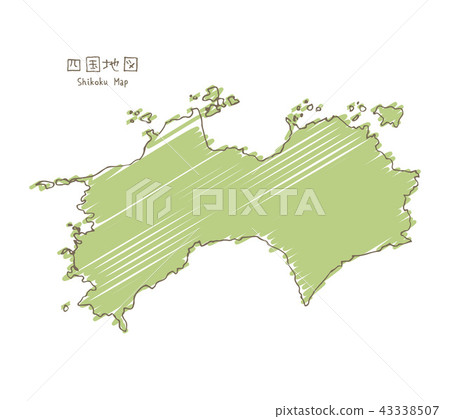 Handwritten Shikoku map illustration Handwritten Shikoku map illustration 43338507
