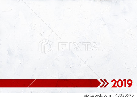 2019 new year background.Red text with texture. 43339570