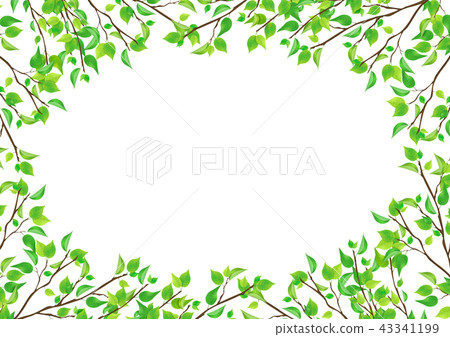 fresh green leaves green background png stock illustration 43341199 pixta fresh green leaves green background